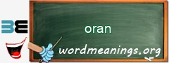 WordMeaning blackboard for oran